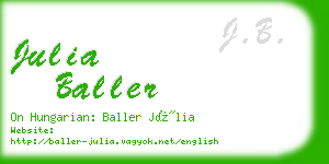 julia baller business card